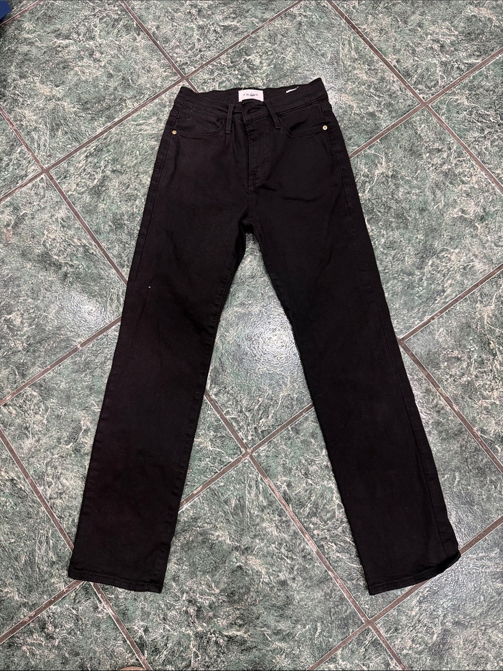 Frame Denim Black Straight Leg Chinos size 25